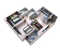 Gandharv Nagari A3 Moshi 2 BHK Floor Plan Image