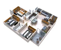 Gandharv Nagari A3 Moshi 3 BHK Floor Plan Image